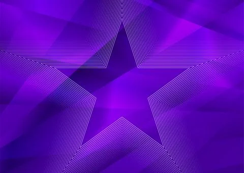 Linear star shape on the violet low poly glossy background イラスト素材