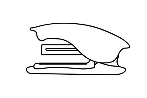 Linear stationery stapler, part of a set of office supplies Illustrazione stock