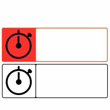 Linear stopwatch in red, with empty area. Stock Illustration