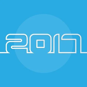 Linear style 2017 text design Stock Illustration