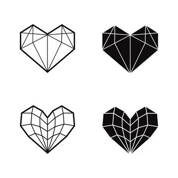 A linear style icon of hearts, Simple heart design isolated vector set. 스톡 일러스트