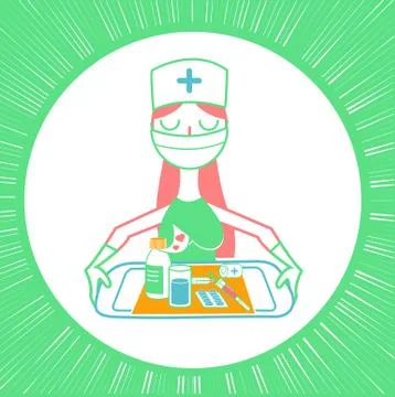 Linear style nurse icon Stock Illustration