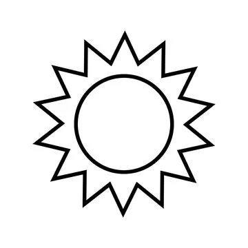 Linear Sun Icon Isolated Vector Stock Illustration