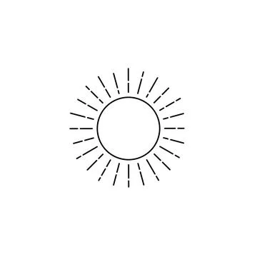 Linear sun logo, Retro Sun Ray, Sun Burst Emblem, Sunshine Sunburst Logo Stock Illustration