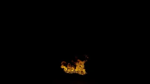Linear Surface Flame Compositing Element on black screen Stock Footage 327509016