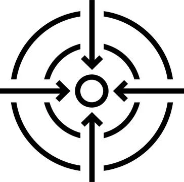 Linear target icon as a concept of an achieved goal Stock Photos
