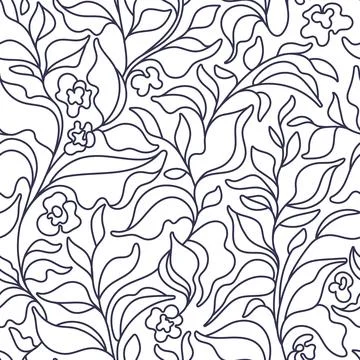 Linear of tea plant Nature pattern Graphic textile Stock Illustration