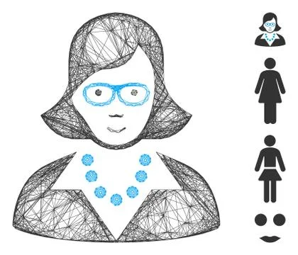 Linear Teacher Lady Vector Mesh Illustrazione stock