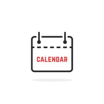 Linear tear-off calendar icon Stock Illustration