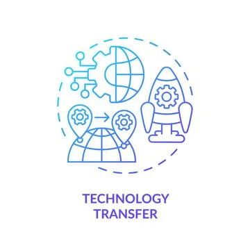 Linear technology transfer icon FDI concept Stock Illustration