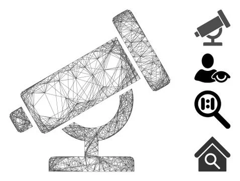 Linear Telescope Vector Mesh Stockillustratie
