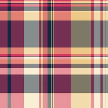 Linear texture pattern textile, velvet tartan vector seamless. Repeat check.. Stock Illustration