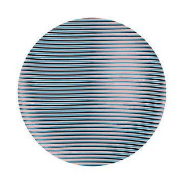 Linear textured background in shape of circle with effect of volume. Stock Illustration