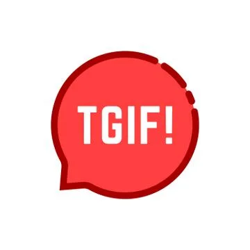 Linear tgif speech bubble logo on white Stock Illustration