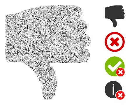 Linear Thumb Down Icon Vector Collage 스톡 일러스트