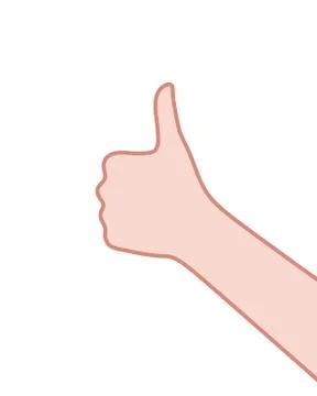 Linear thumbs up hand gesture Stock Illustration