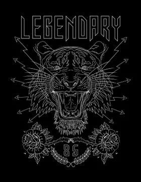 Linear tiger print design Stock Illustration