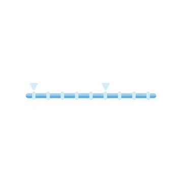 Linear timeline progress bar showing historical development milestones 库存插图