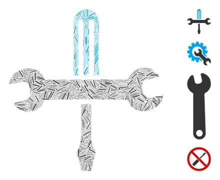 Linear Tools Icon Vector Collage イラスト素材