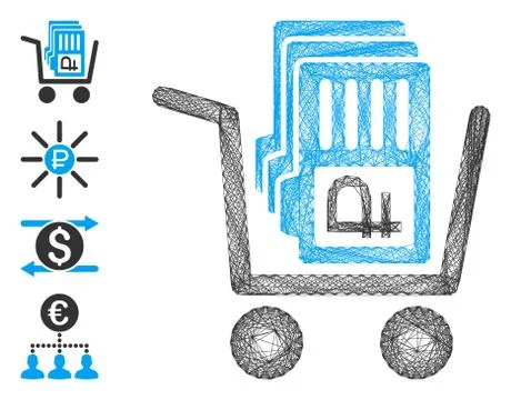 Linear Transfer Rouble Accounts Vector Mesh Stock Illustration