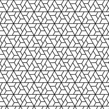 Linear triangular seamless pattern. abstract black and white background. Stock Illustration