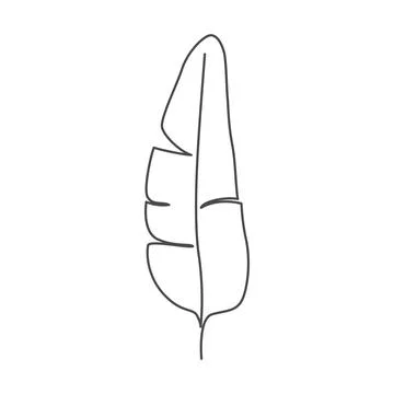 Linear tropical leaves Stock Illustration