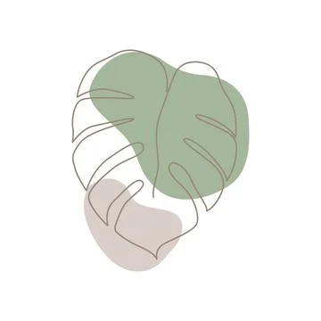 Linear tropical leaves Stock Illustration