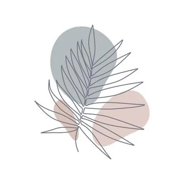 Linear tropical leaves Stock Illustration