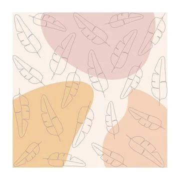 Linear tropical leaves Stock Illustration