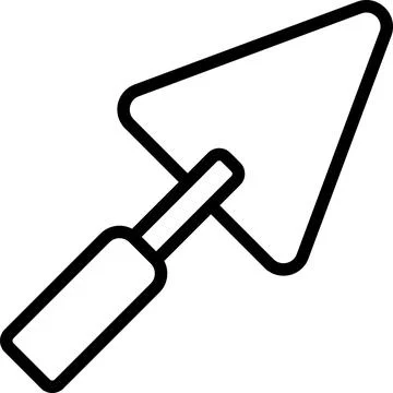 Linear trowel icon as an editable vector for app design Stock Photos