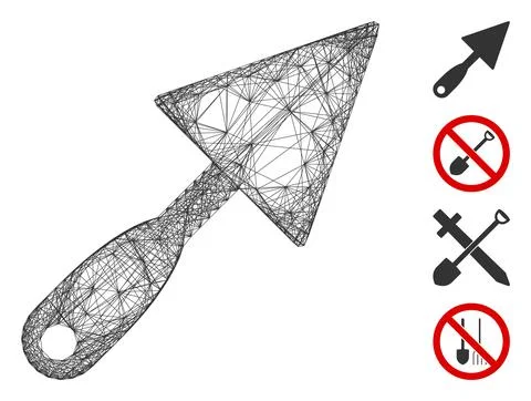 Linear Trowel Vector Mesh Illustration