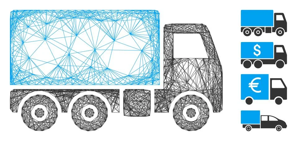 Linear Truck Vector Mesh 스톡 일러스트