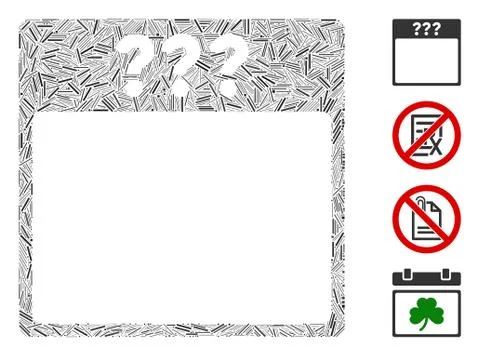 Linear Unknown Calendar Page Icon Vector Mosaic Stock Illustration
