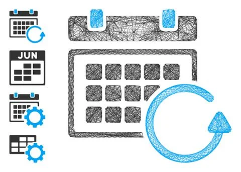 Linear Update Calendar Vector Mesh Stock Illustration