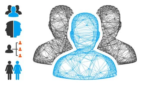 Linear User Group Vector Mesh Stockillustratie