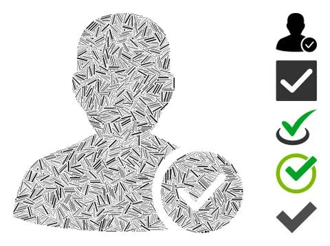 Linear User Valid Icon Vector Mosaic 스톡 일러스트