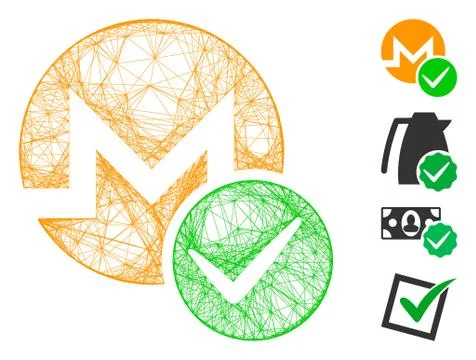 Linear Valid Monero Vector Mesh Stock Illustration