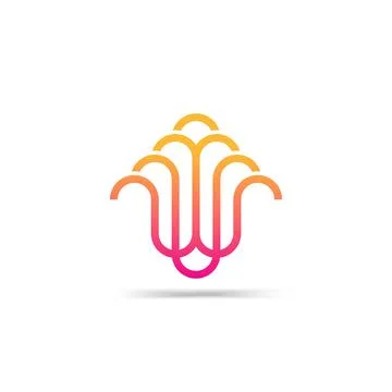 Linear vector abstract water fountain Logo illustration design. Stock Illustration