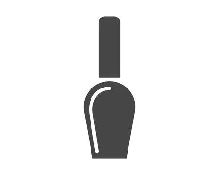 Linear vector graphic black icons of beauty in the form of nail polish for ma Stock Illustration