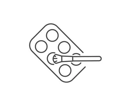 Linear vector graphic icons of beauty and cosmetics in the form of eyelids sh Stock Illustration