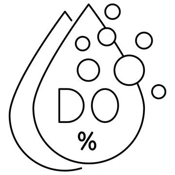 Linear vector icon of the Water Dissolved oxygen DO calibration Stock Illustration