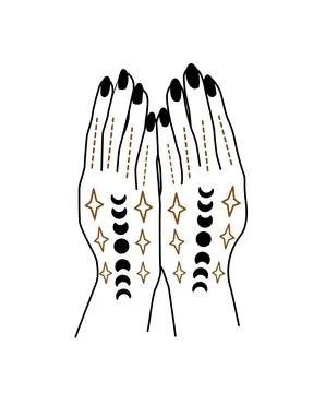 Linear vector illustration of hands. Stock Illustration