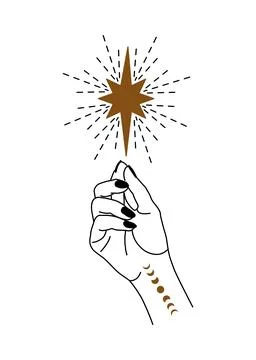 Linear vector illustration of hands.  Stock Illustration