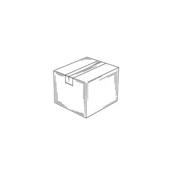 Linear vector illustration of a sealed cardboard delivery box 库存插图