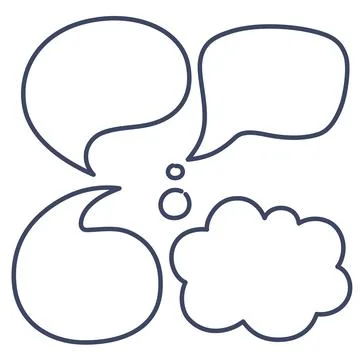 Linear vector image on a white background, conversational bubbles icons, a se Stock Illustration