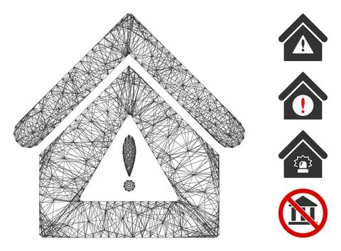 Linear Warning Building Vector Mesh Ilustración de archivo