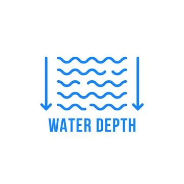 Linear water depth icon with arrows Stock Illustration