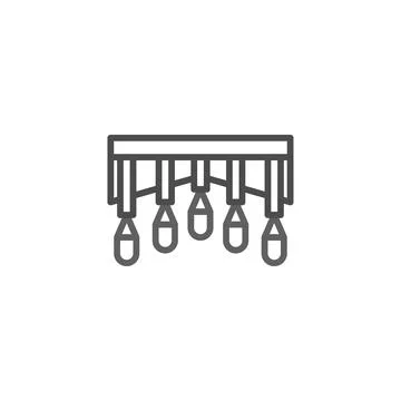 Linear watering system design depicting an automated crop irrigation proces.. Illustrazione stock