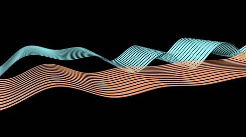 Linear Waves, Loop Alpha Stock Footage 39971080