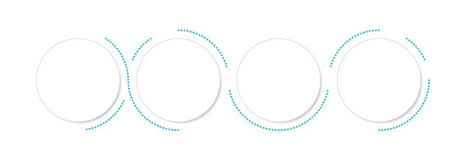 Linear white circular progression empty infographic template Stock Illustration